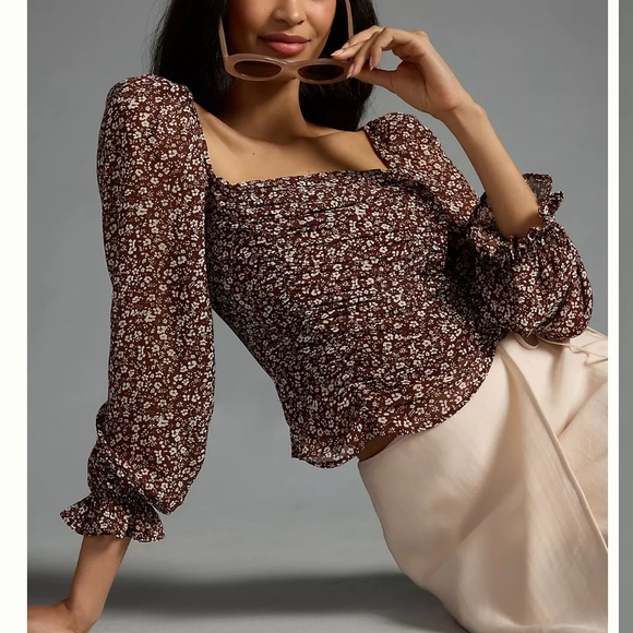 Anthropologie Tops - NWT Anthropologie ASTR the Label Tonina Puff-Sleeve Top Ditsy Floral Size Small